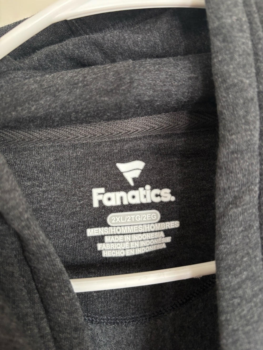 Fanatics Dark Gray Hoodie with White and Red NY Logo - Picture 3 of 3